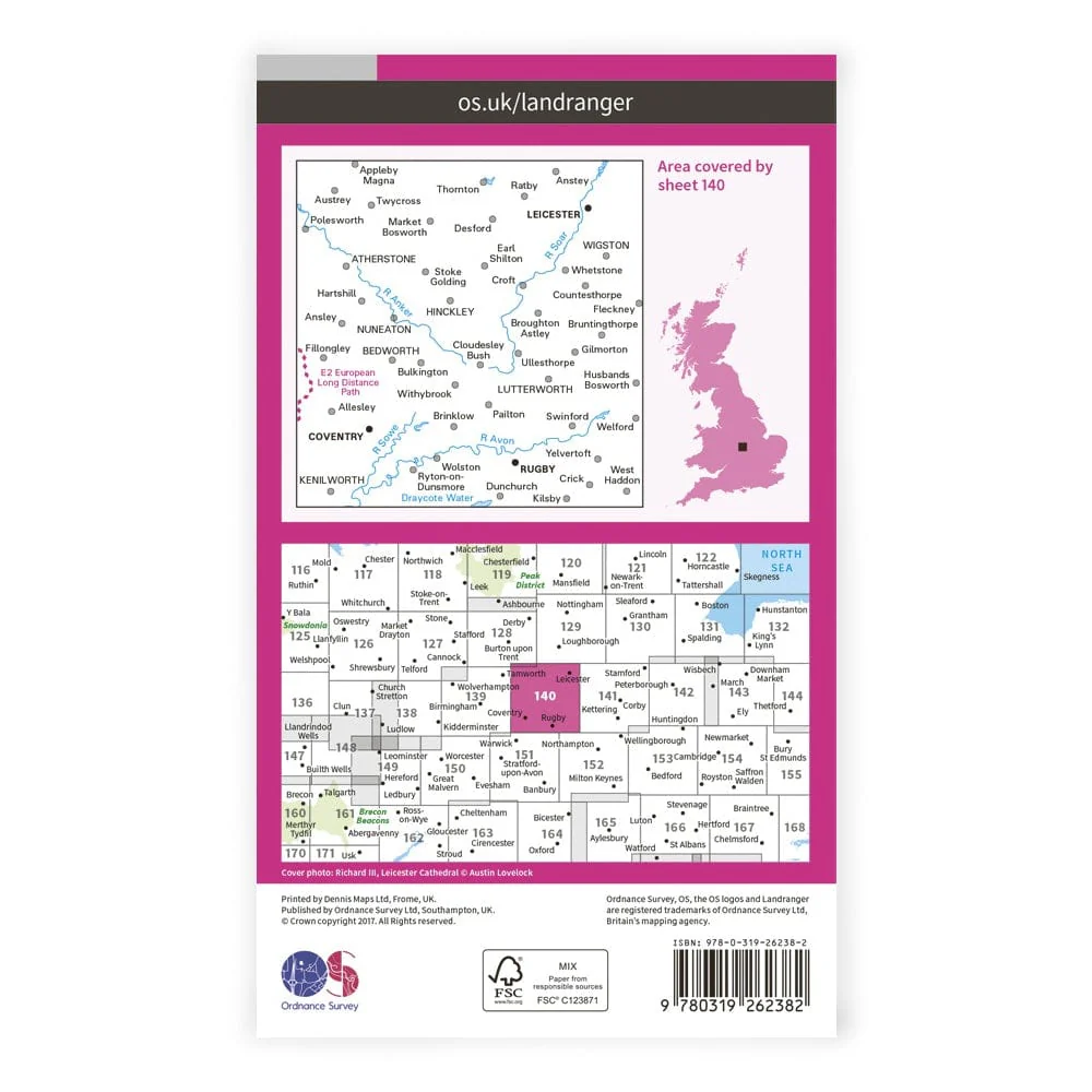 OS Landranger / Leicester & Coventry - Image 2
